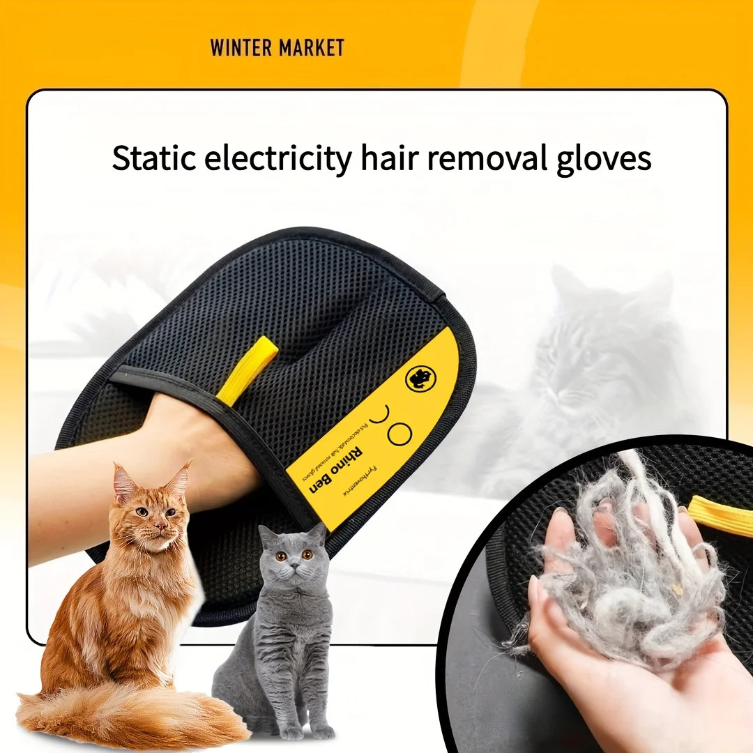 2-Pack Glove Cat Grooming Gloves Cat Hair Remover 2026 New Pet Dog Hair Remover