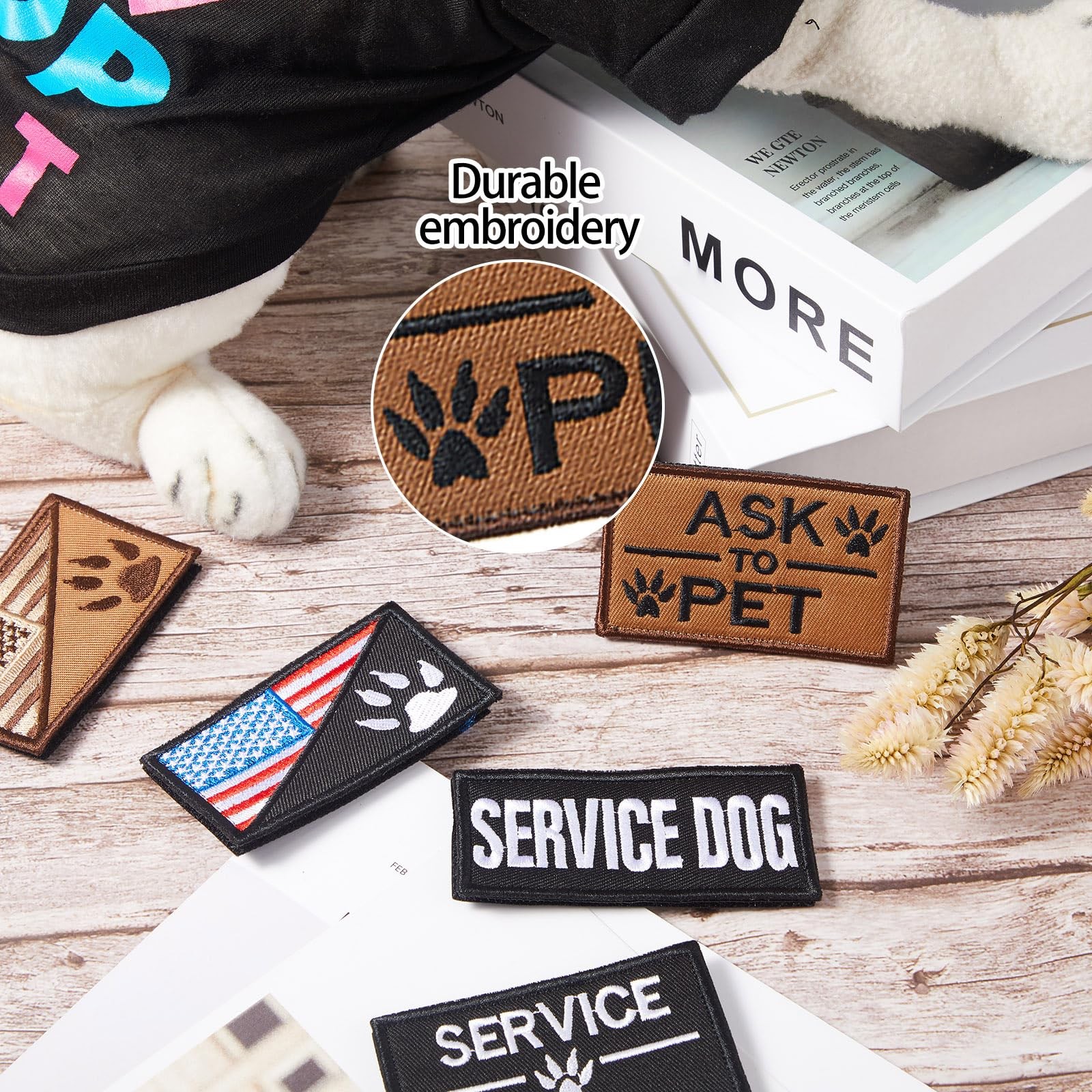 10 Pieces Service Dog 2 inch x 3 inch, 1.5 x 3.5 Multicolor