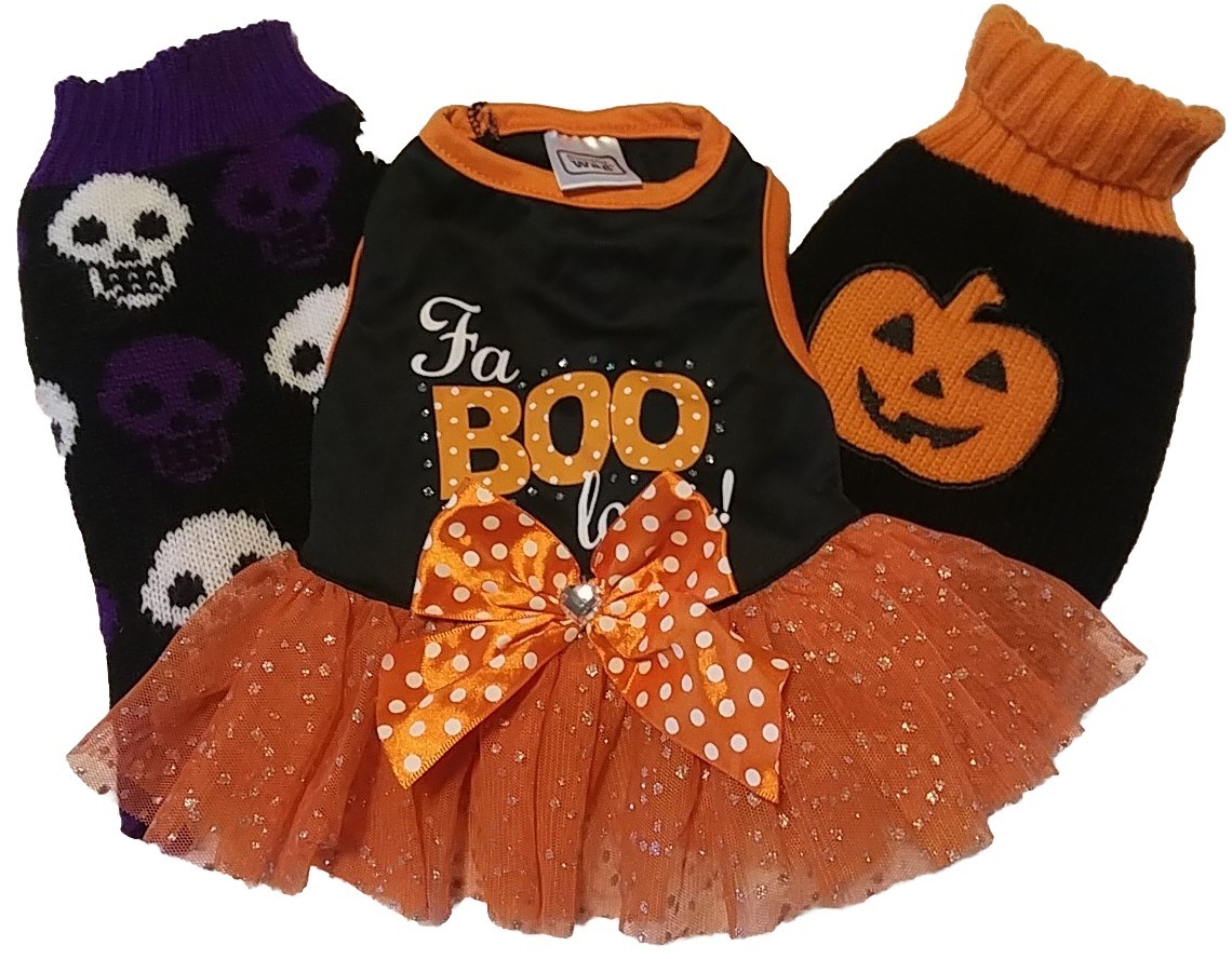 1 Halloween Xtra Small dress,2 Halloween XXtra Sweaters