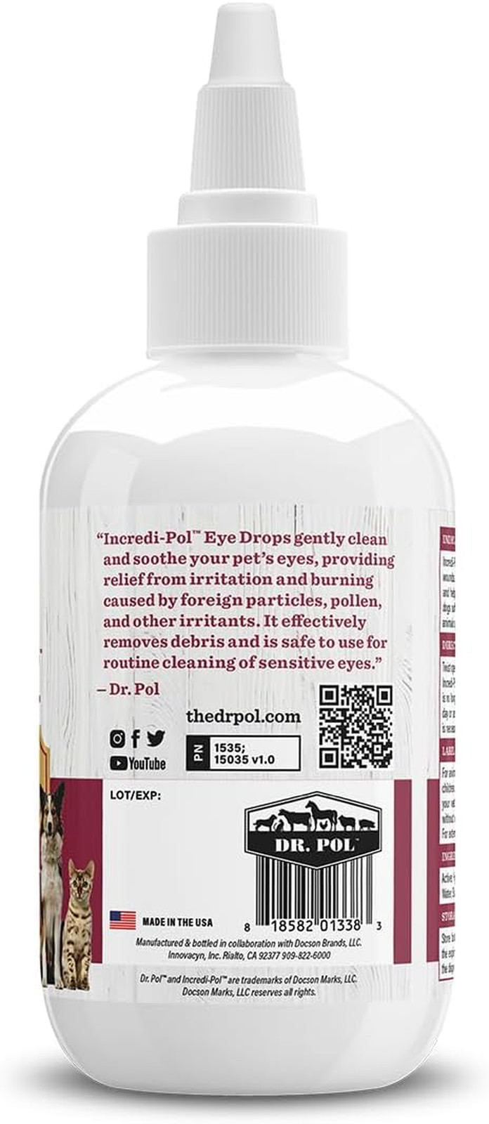 Incredi-Pol Eye Drops for Dogs, Cats, and All Animals – Dog Eye Drops to Flush a