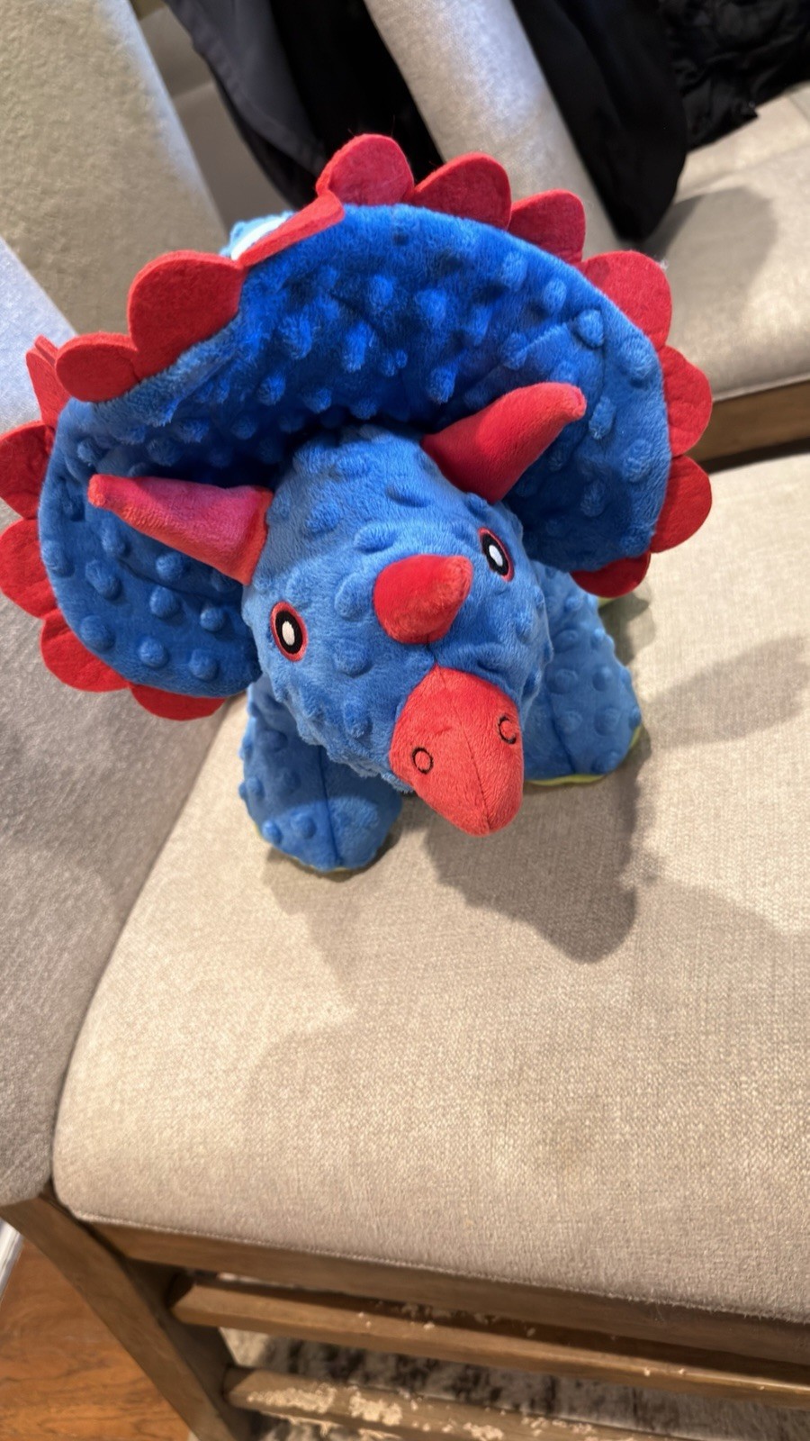 Go Dog Toy Triceratops Dinosaur with Chew Guard Technology blue dog toy New