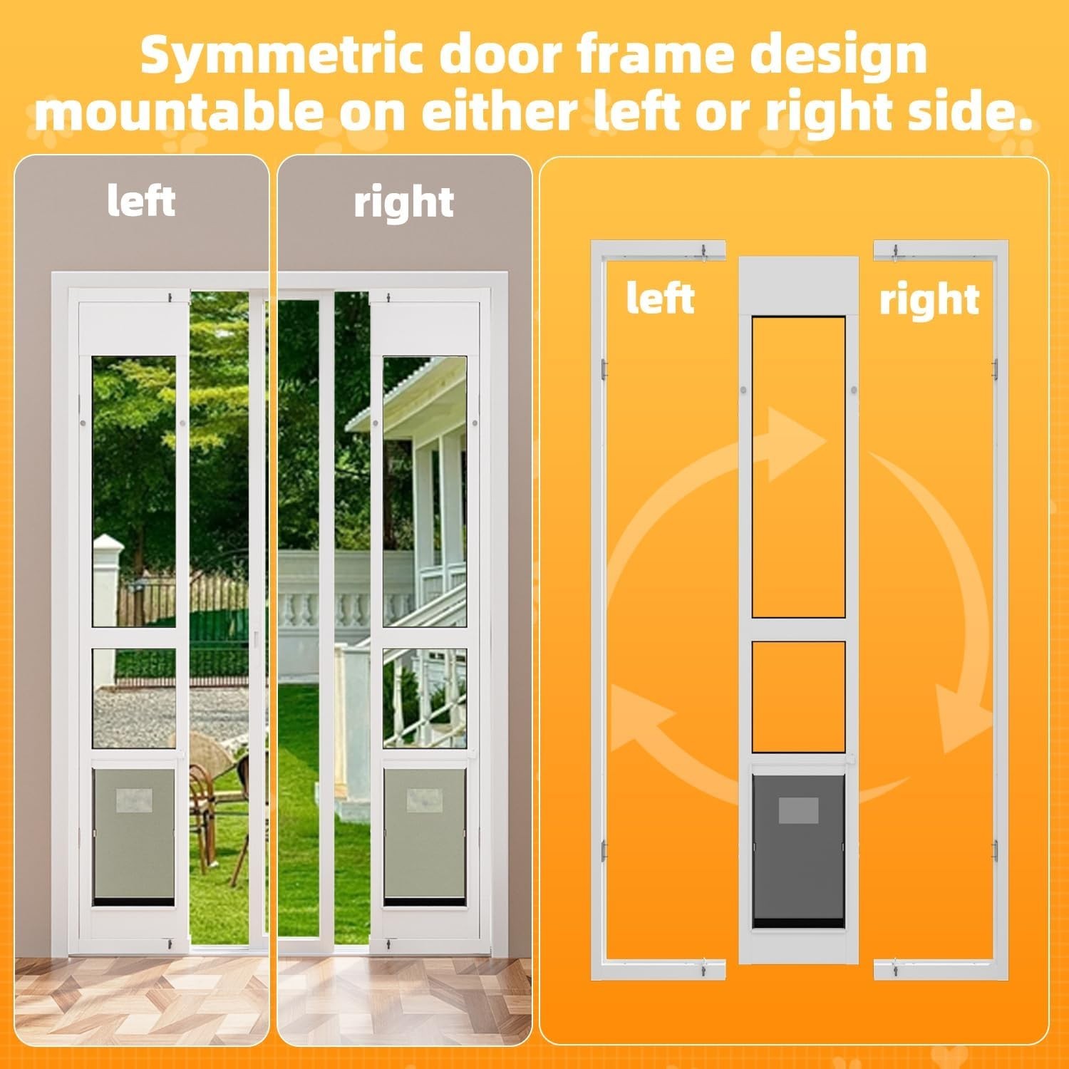 Sliding Glass Dog Door Adjustable Patio Pet Door MEDIUM High Locking 91.1″-96.2″