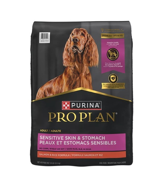 Purina Pro Plan Sensitive Skin, Stomach Salmon and Rice Formula Dog Food, 30 lbs