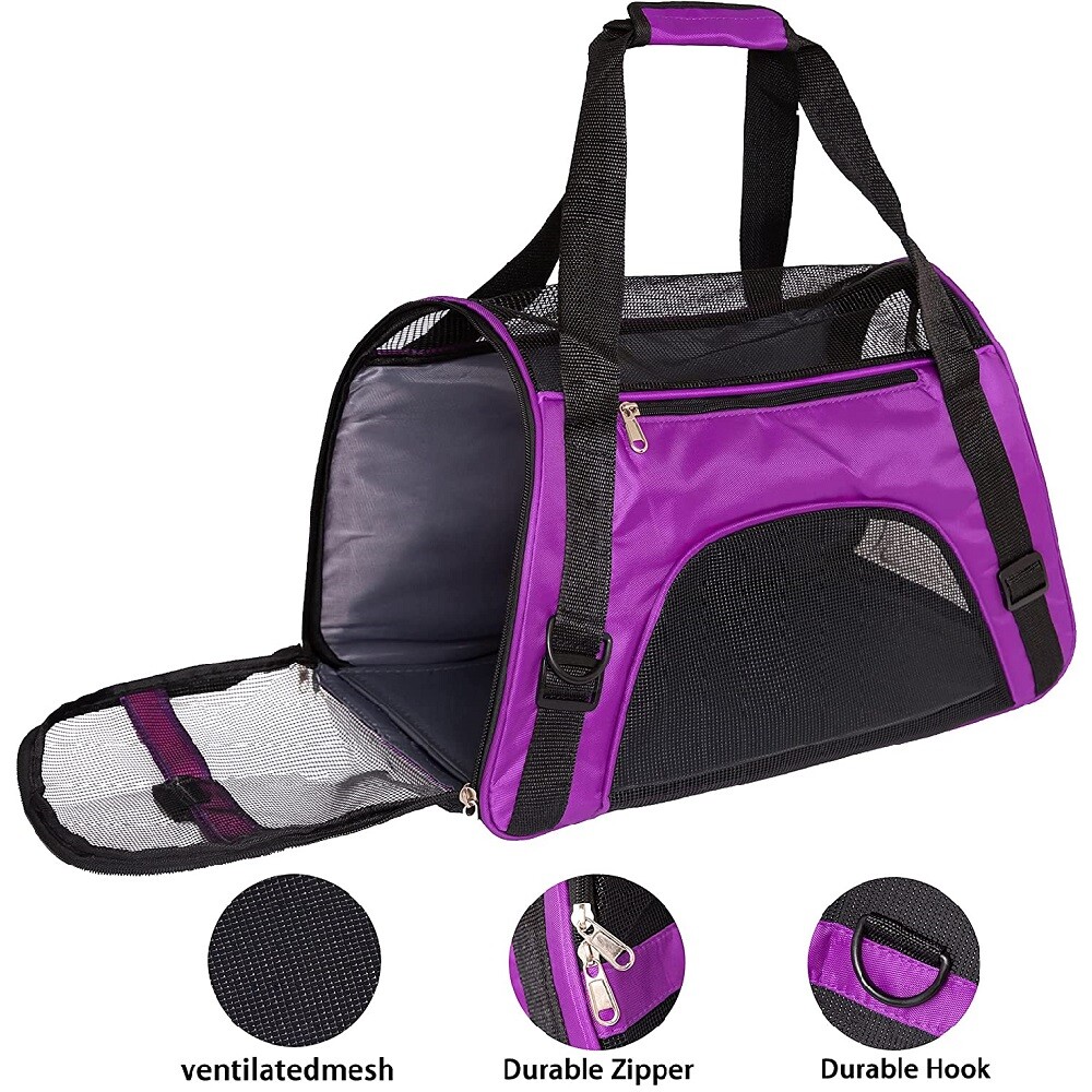 Soft-Sided Airline Approved Pet Cat Carrier Bag, Comfort Case, Sizes M & L ﻿