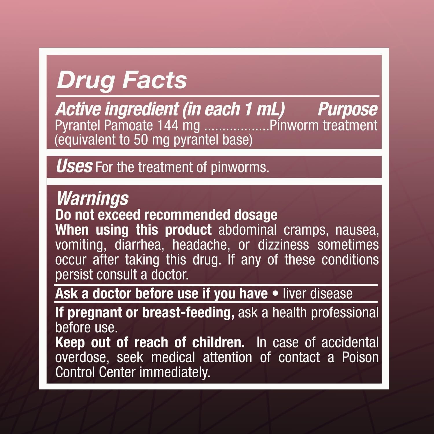 Parasitol Pinworm Dewormer for Humans, 1 Fl Oz (1 Pack) – Pyrantel Pamoate Medic