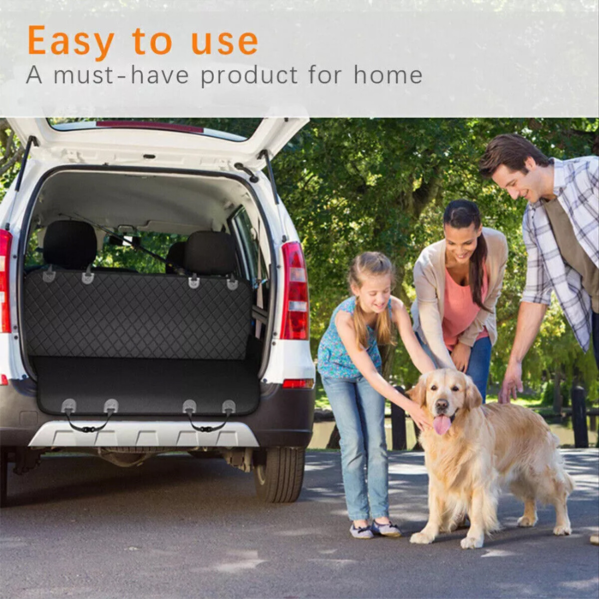 Pet Dog Seat Cover Hammock Seat Pad Back Car Truck w/Pet Seatbelt Waterproof
