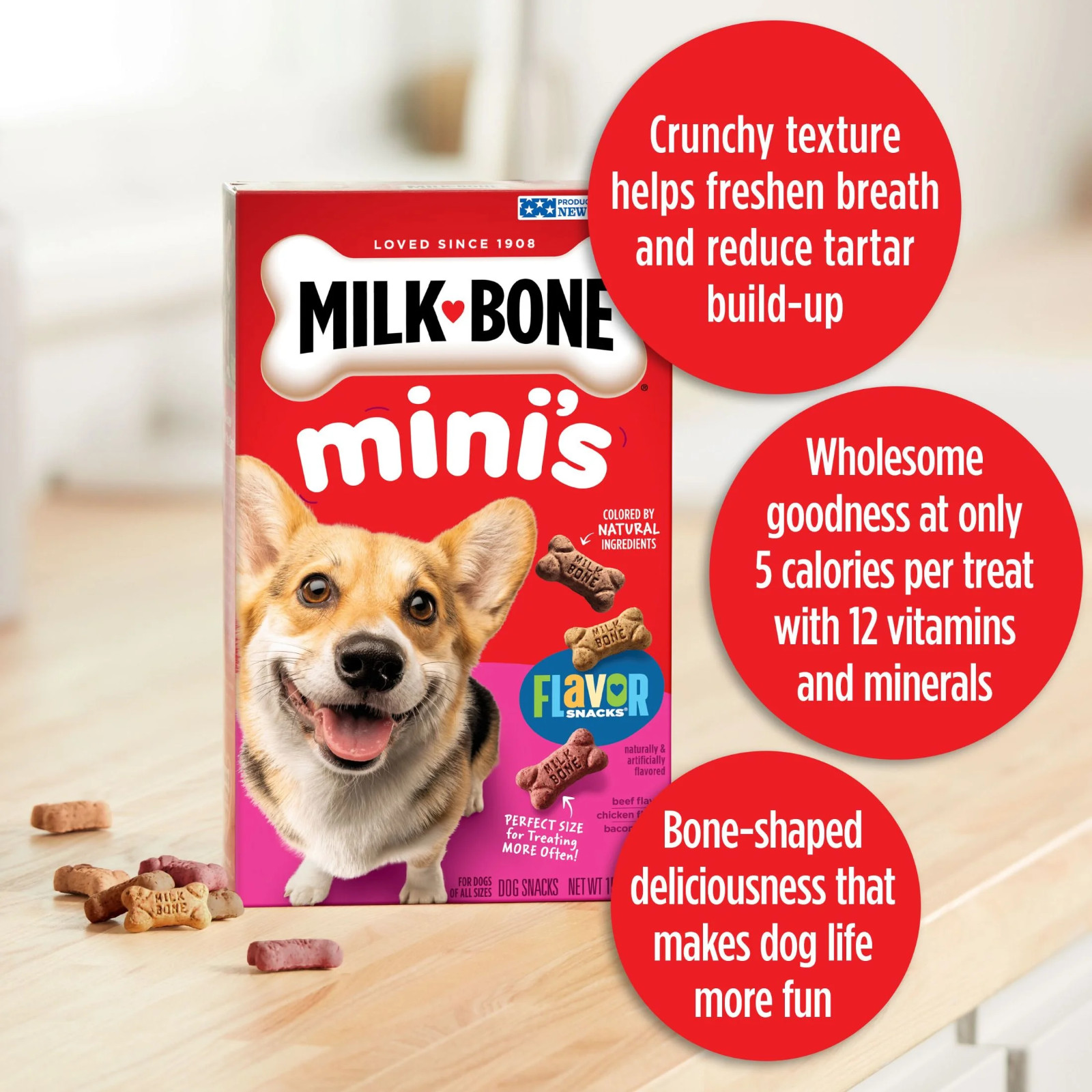 Milk-Bone Mini’s Flavor Snacks Dog Treats, 36 Ounce Crunchy Texture Helps Reduce