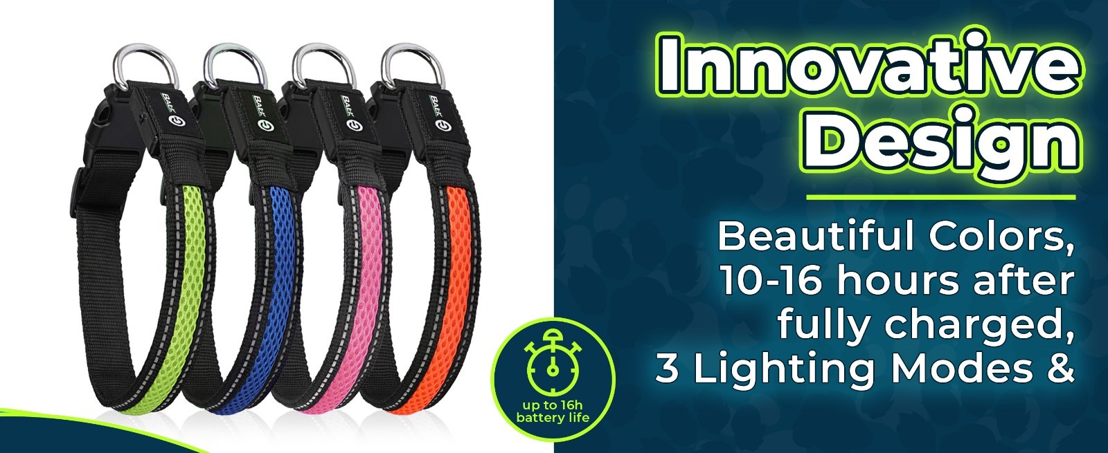 Balk Pets Led Dog Collar High Visibility Glow in The Dark Anti Car Accident Nigh