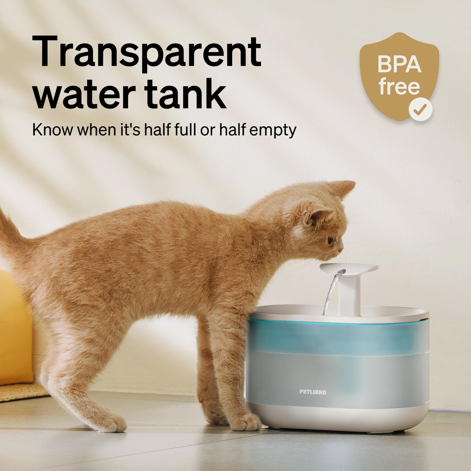 Petlibro Cat Water Fountain Ultra Quiet With Two Flow Modes, Large-siz