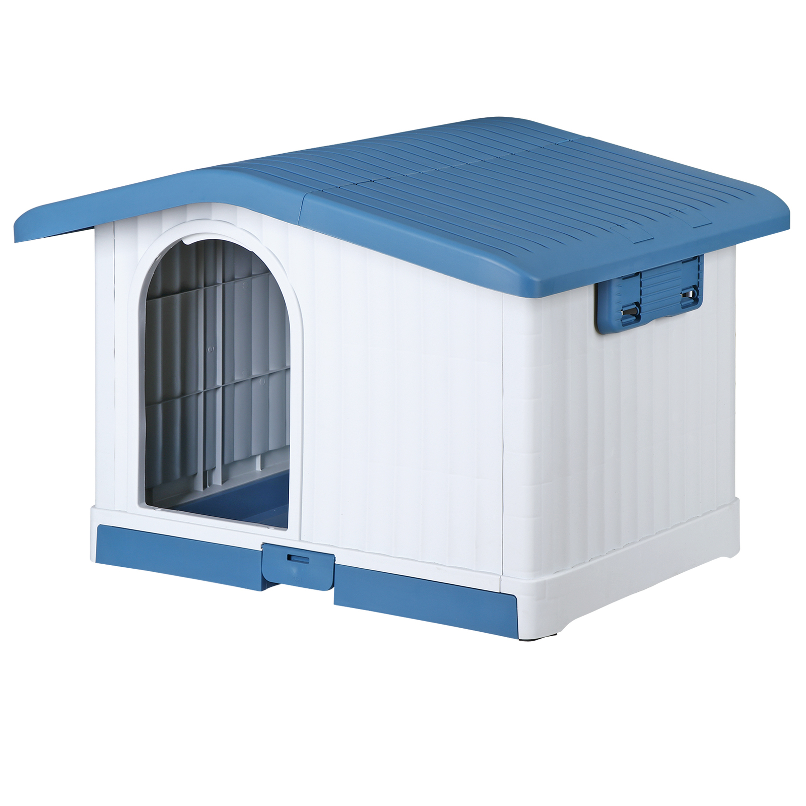 Large Plastic Dog House Indoor Outdoor Dog Kennel Waterproof Puppy Shelter Blue