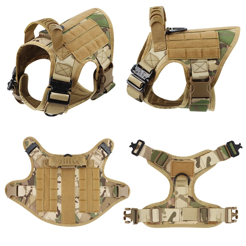 Tactical Dog Vest Kit with dog leash dog collar and Multiple Accessories