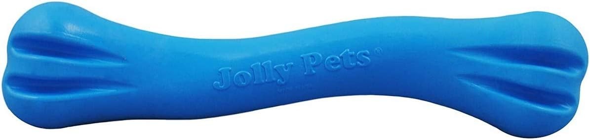 Jolly Pets Jolly Bone Durable Interactive Float Chew Dog Toy Blue USA 8 inch