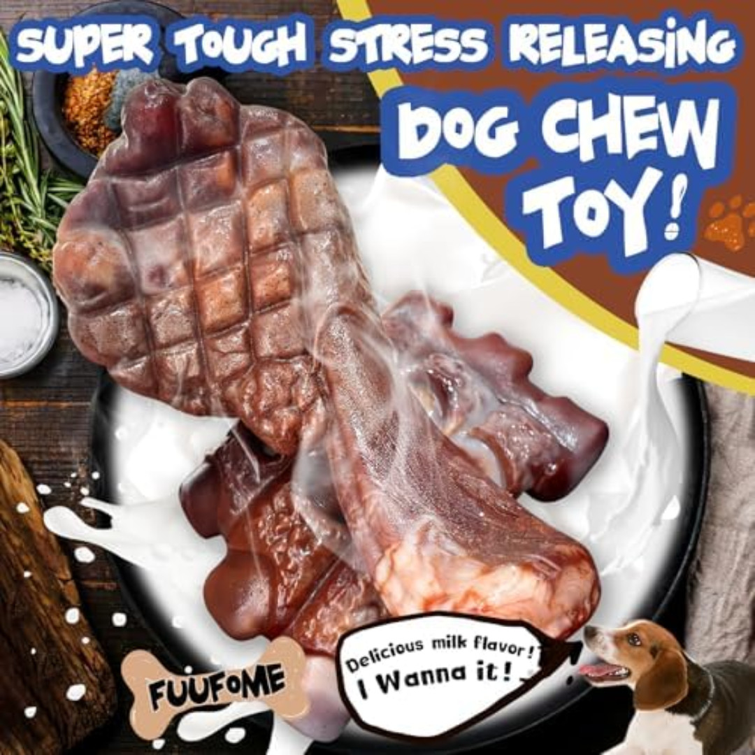 Dog Chew Toys for Aggressive Chewers：2 Pack Indestructible Dog Toy for Large Bre
