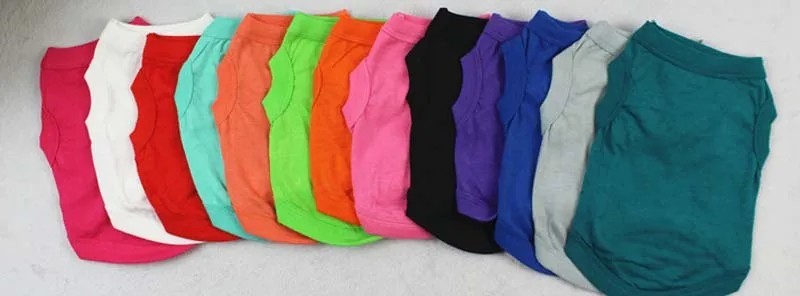 Cotton Dog T-Shirt Blank Pet Clothes Soft Puppy Vest for Small Medium Large Dogs