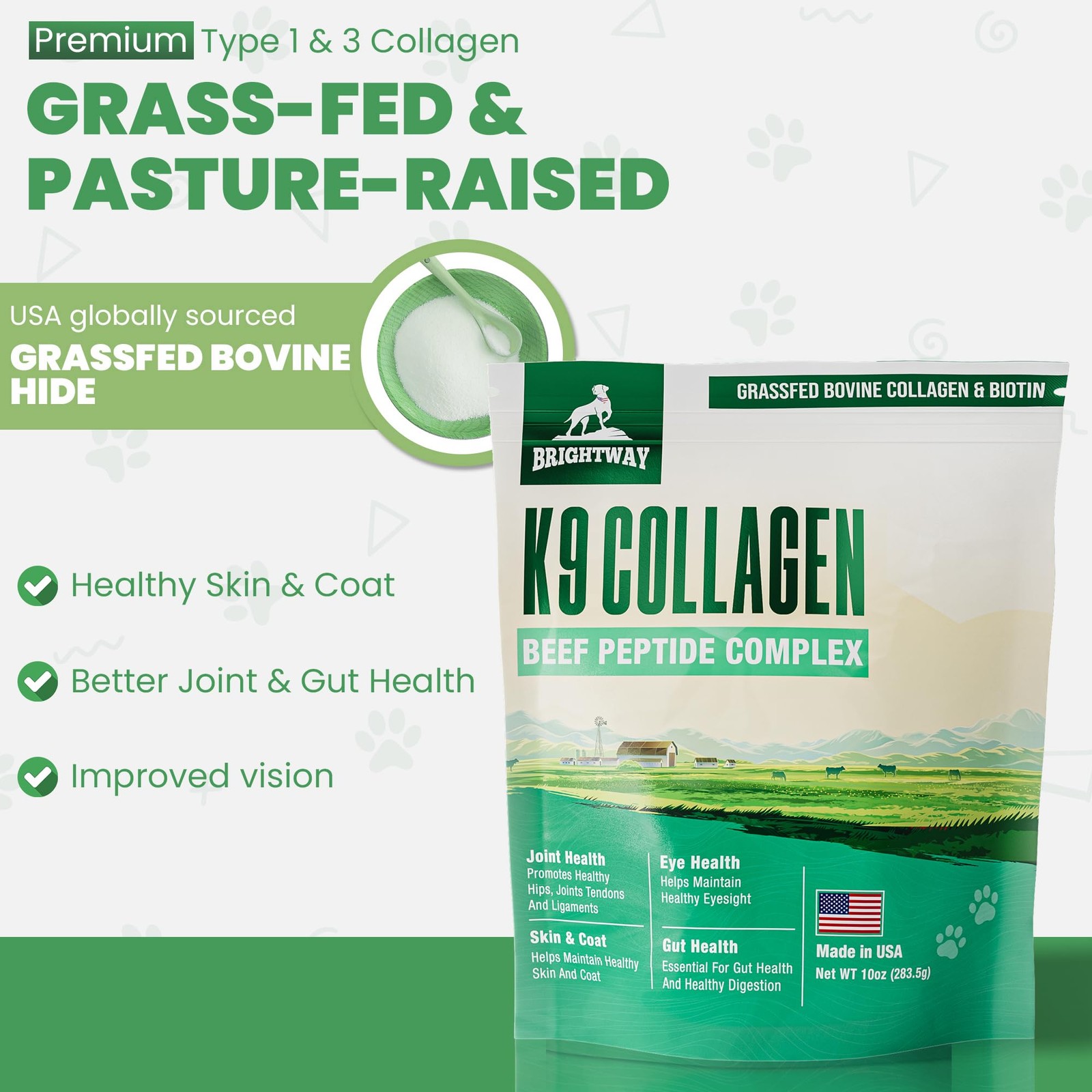 K9 Collagen PEPTIDE Complex W/BIOTIN – Hip & Joint 8 Ounce (Pack of 1)