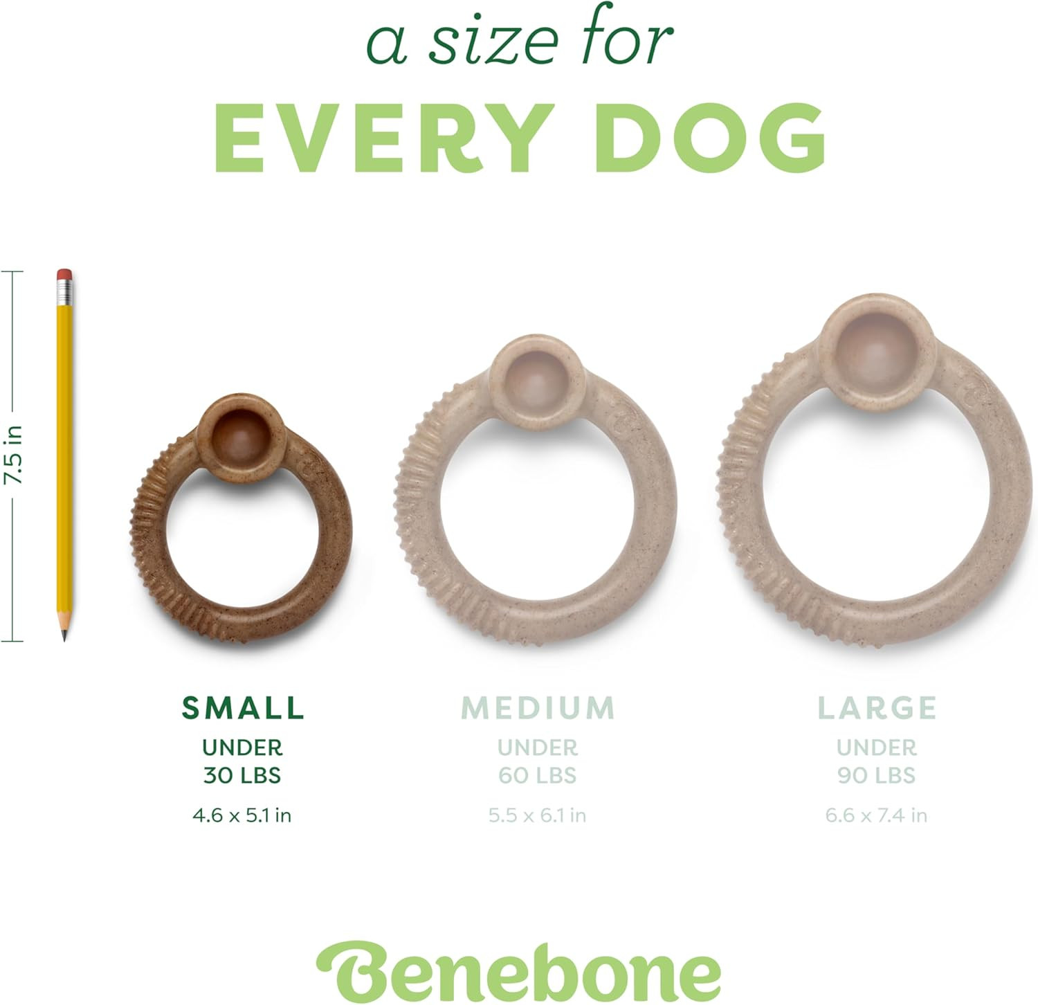 Benebone Ring Durable Dog Chew Toy for Aggressive Chewers, Real Bacon, Made in U