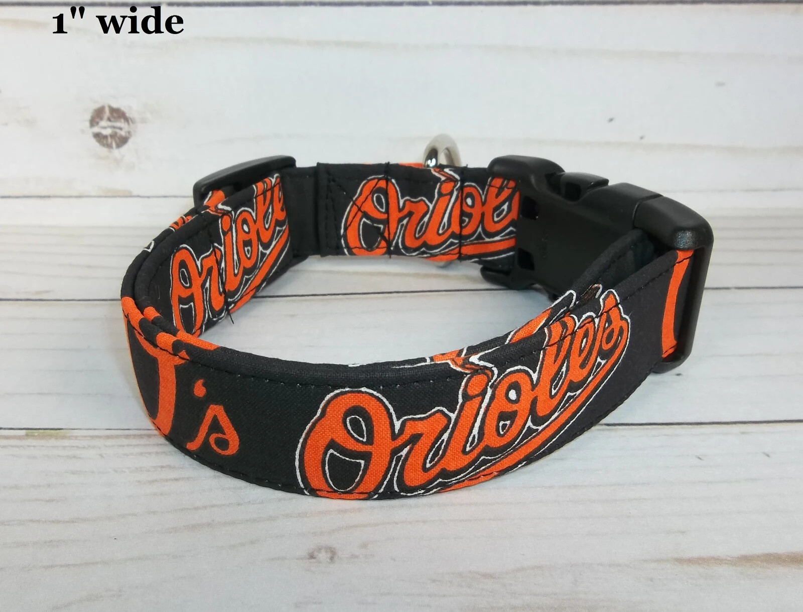 Baltimore Orioles MLB Terri’s Dog Collar handmade adjustable gameday fabric