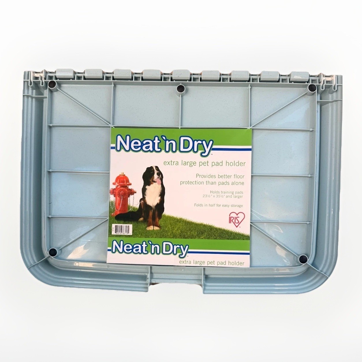IRIS USA Neat N Dry Extra Large Pet Training Pad Holder Fits 23.5″x35.5″ Blue