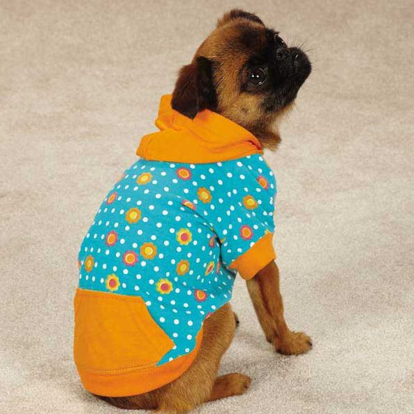 Dog Blooming Brights Pullover T-Shirt Hoodie Tee Top Pet Hood East Side Col