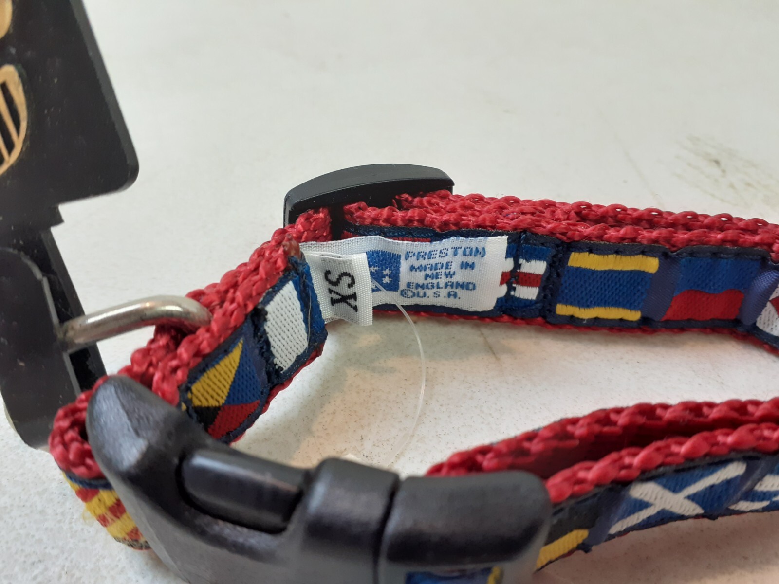 PRESTON Dog Collar Size Xtra Small XS Nautical AZ Code Flags Adjustable NWT