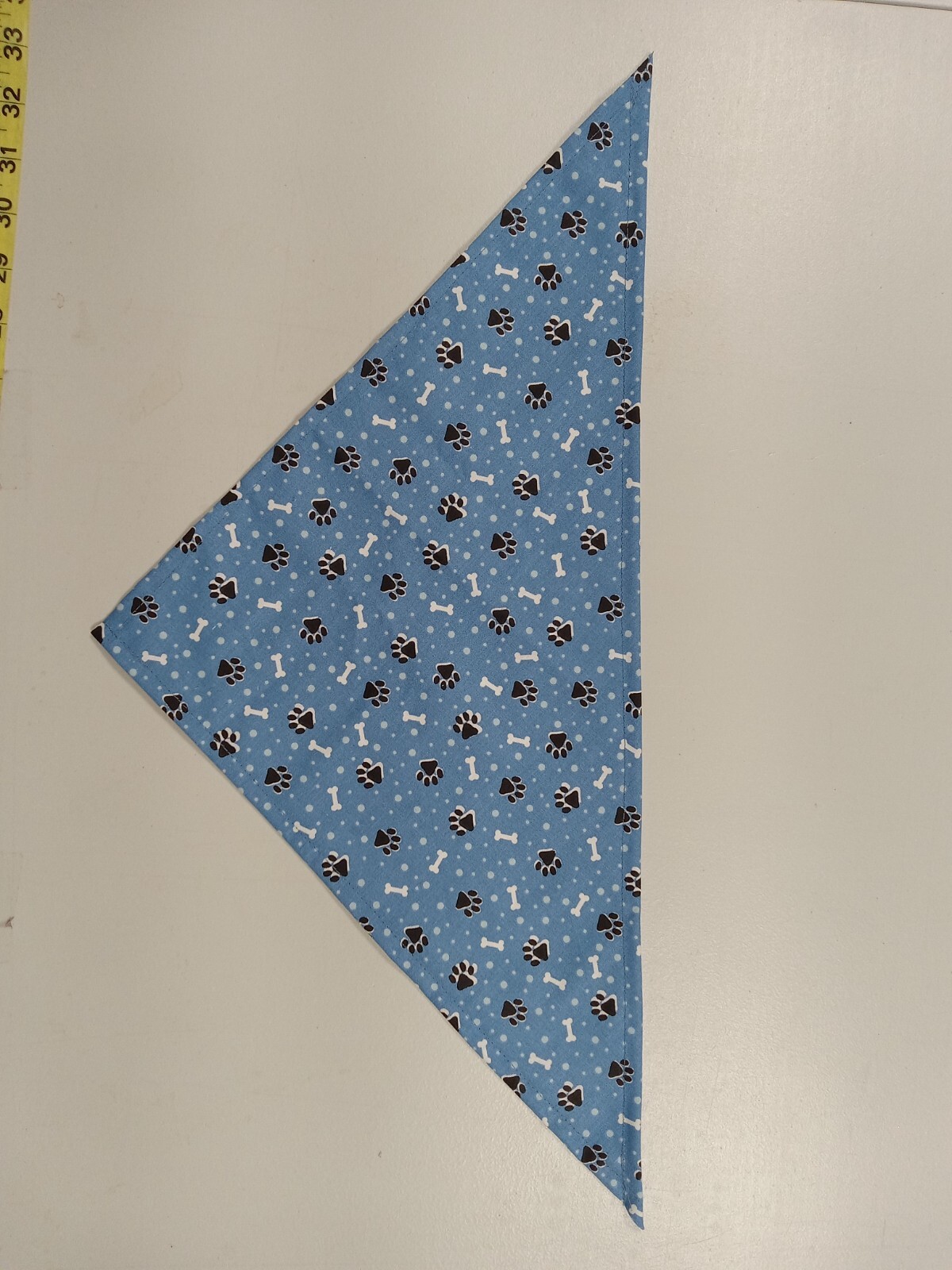 Dog Bandana/Scarf, Tie/Slide On, Blue, Bones, Paw Prints, S, M, L