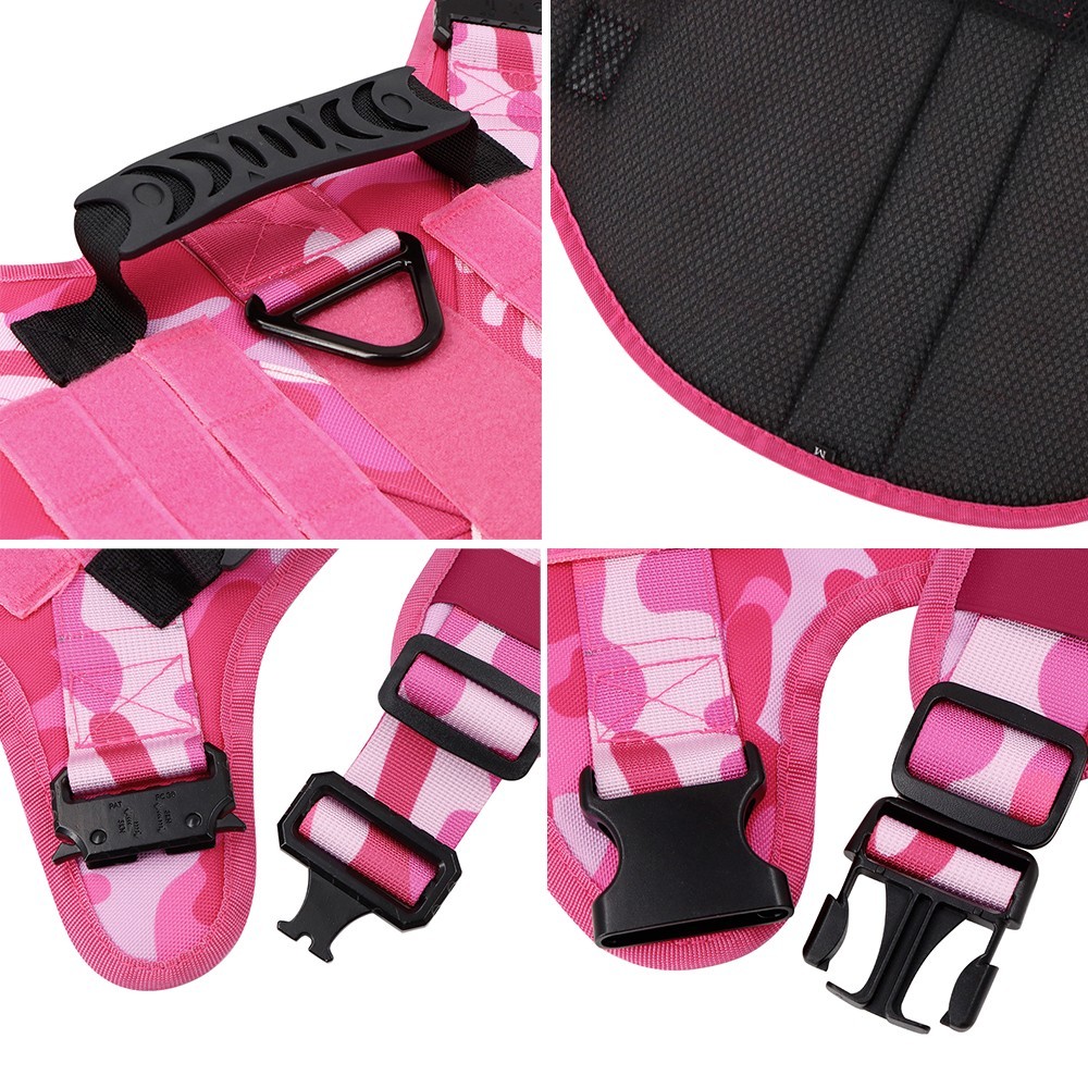 Tactical Dog Harness Set Dog Vest Dog Collar and Dog Leash Set with 12 patches