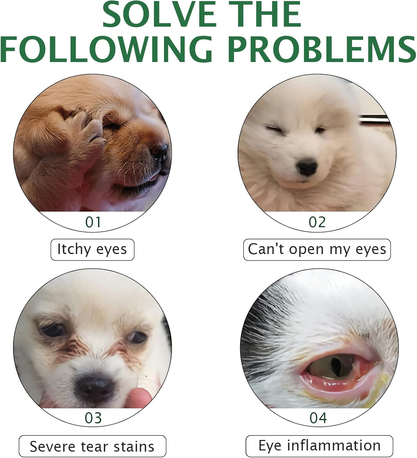 Pet Eye Drops for Dogs & Cats, Relieve Itching, Irritation & Allergies Symptoms
