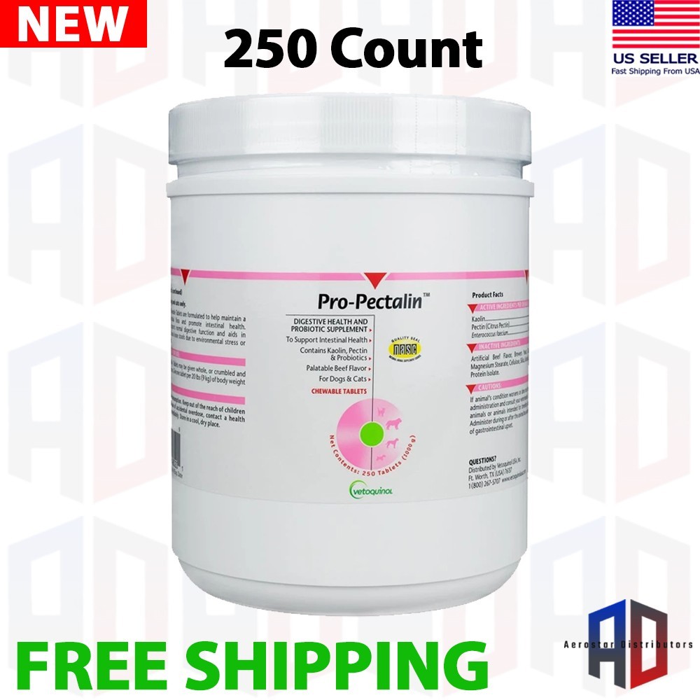 Pro-Pectalin Anti-Diarrheal Tablets for Dogs and Cats (250 Tablets)