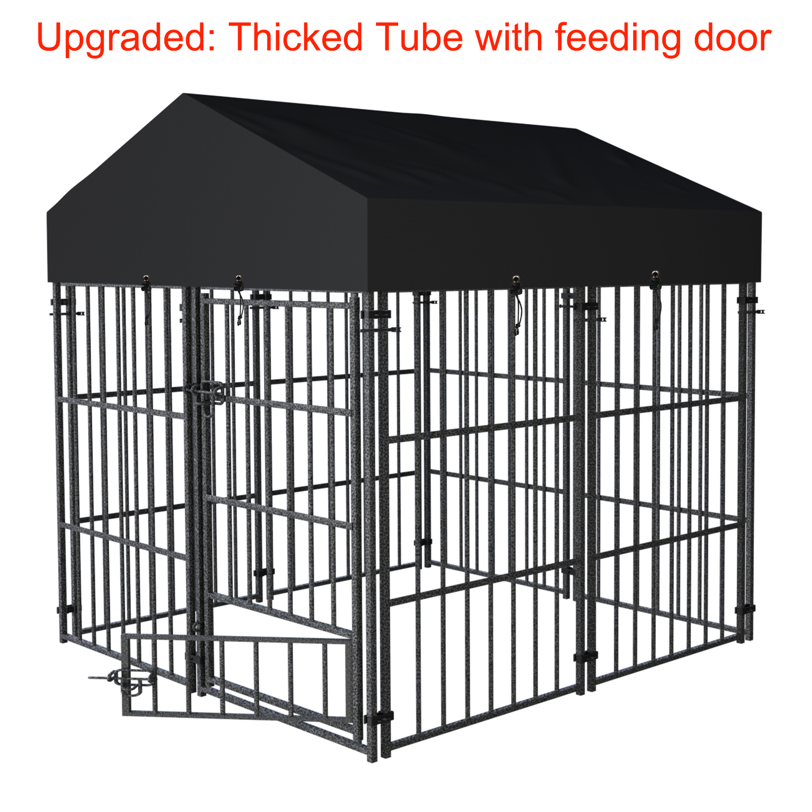 Heavy Duty Dog Kennel Upgrade Antirust Metal Pet Playpen Large Animal Cage House