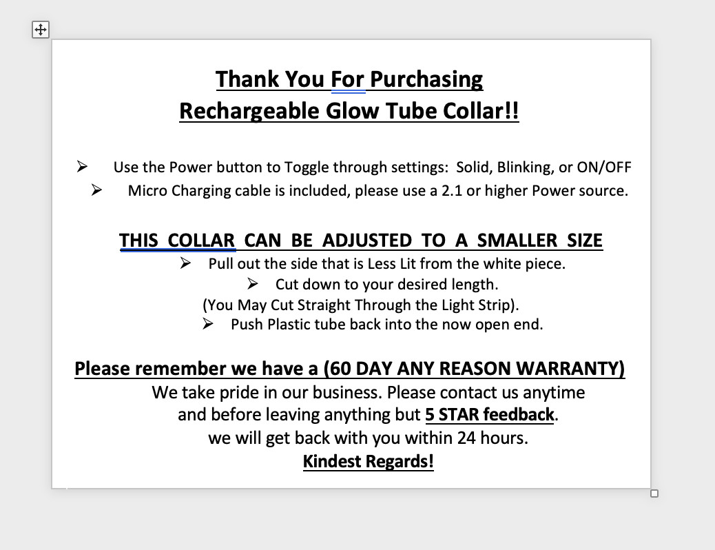 PET LED LIGHT-UP Glow-in-the-dark USB RECHARGEABLE COLLAR Dog Night Safety Flash