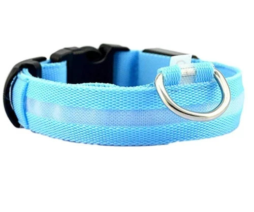 LED Dog Collar Flashing Light Up Glow Adjustable Pet Safety Collar Night USA