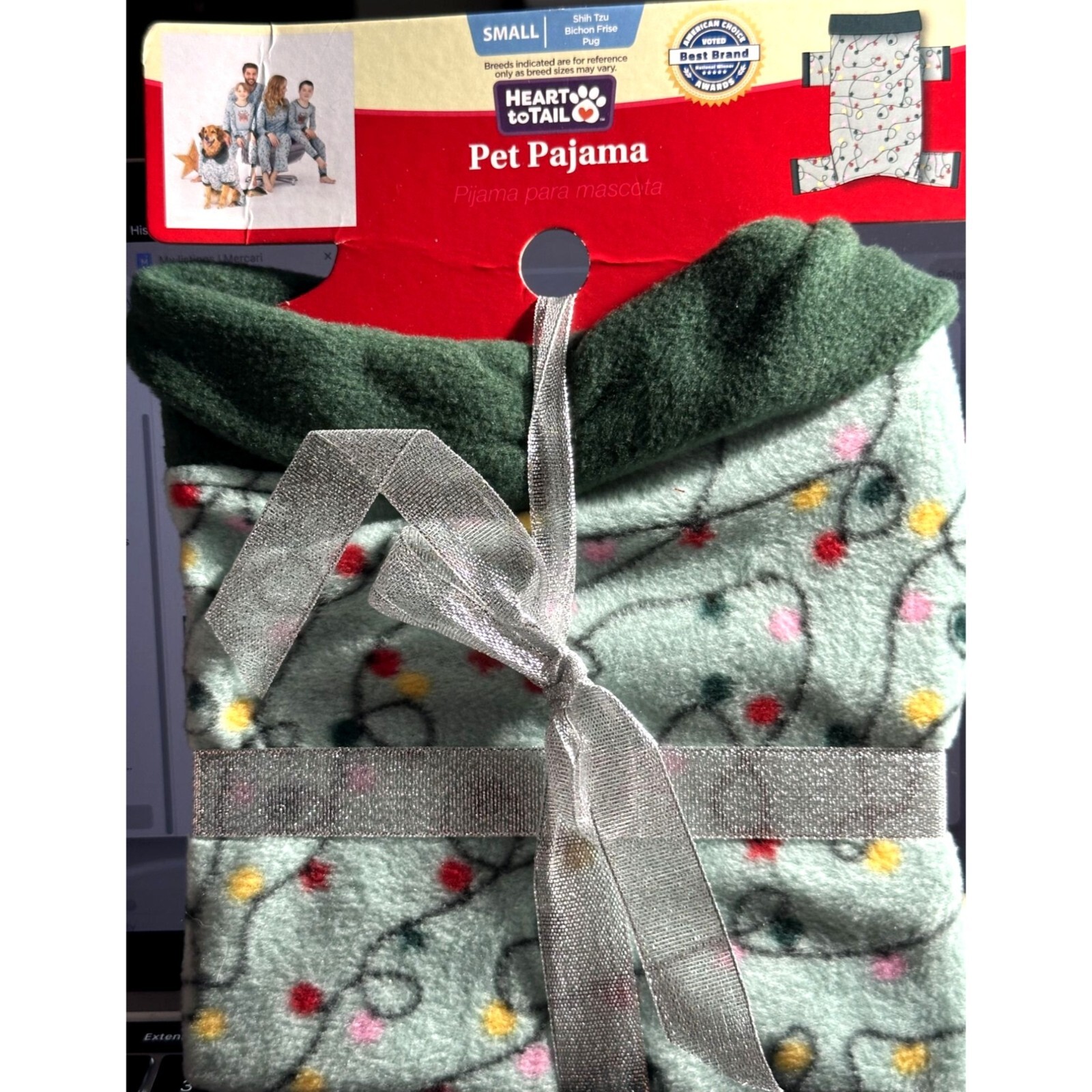Heart To Tail Pet Pajama Holiday Small Shih Tzu Bichon Frise Pug Soft Fleece