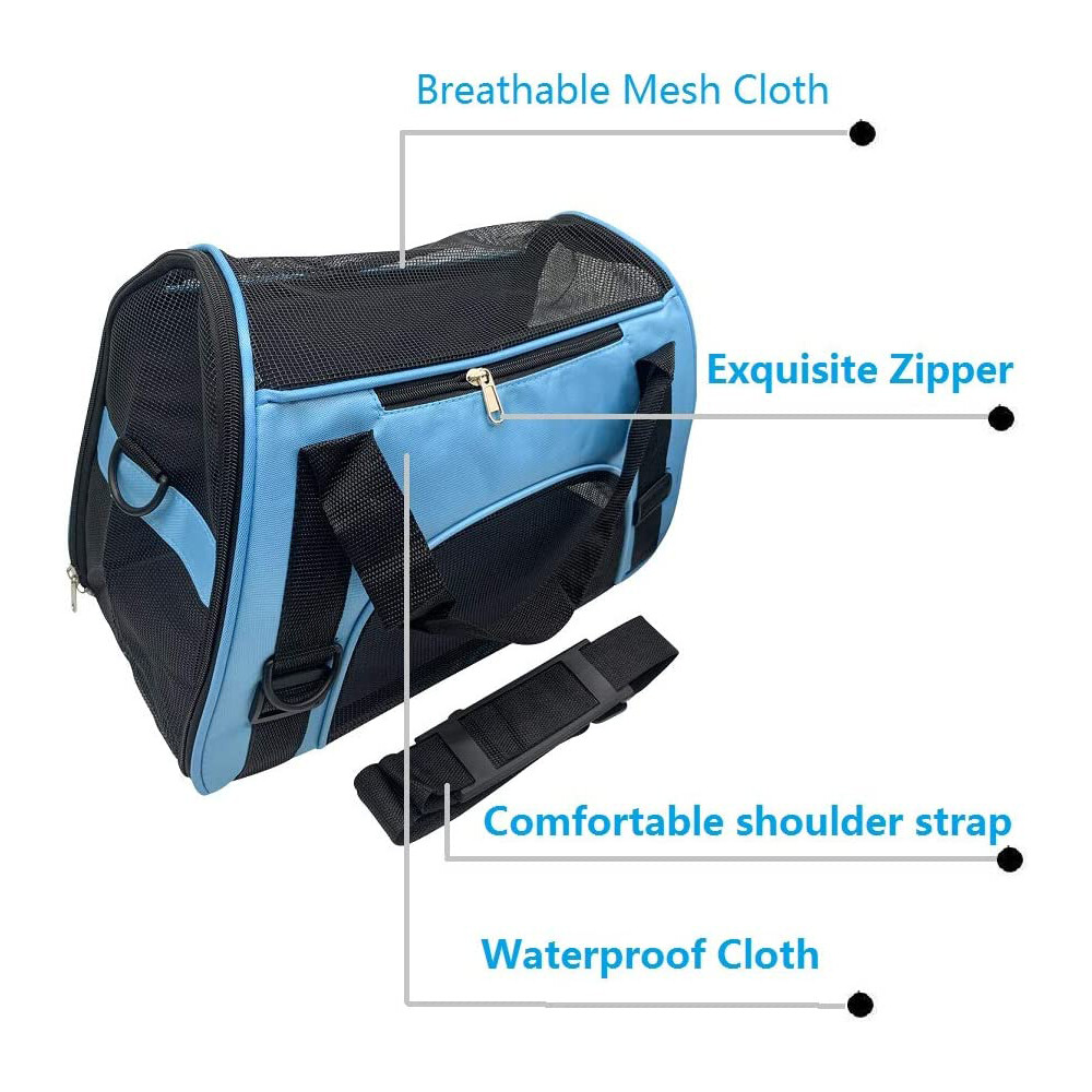 Soft-Sided Airline Approved Pet Cat Carrier Bag, Comfort Case, Sizes M & L ﻿