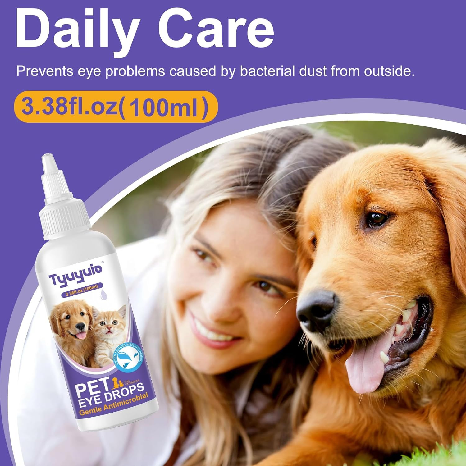 Pet Eye Drops for Dogs and Cats to Soothe Eyes Irritation & Infection Allergy,Re