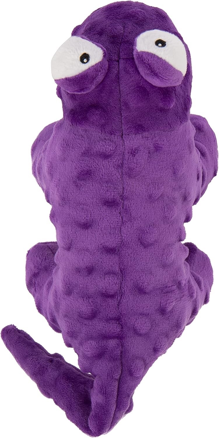 goDog Action Plush Lizard Animated Squeaky Dog Toy, Chew Guard Technology-Purple