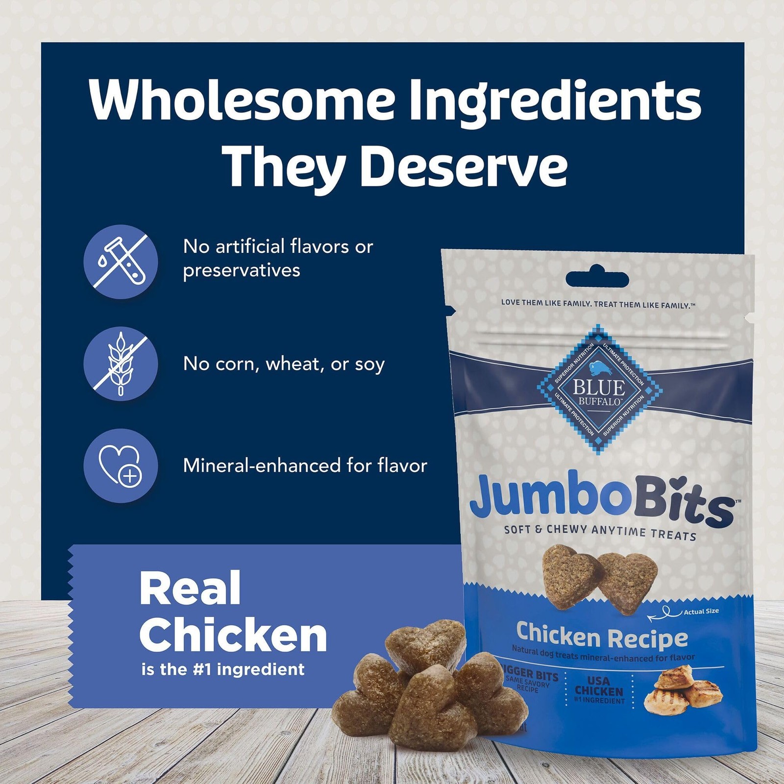 Blue Buffalo Jumbo Bits, Soft & Chewy Anytime Treats, 4 Ounce (Pack of 1)