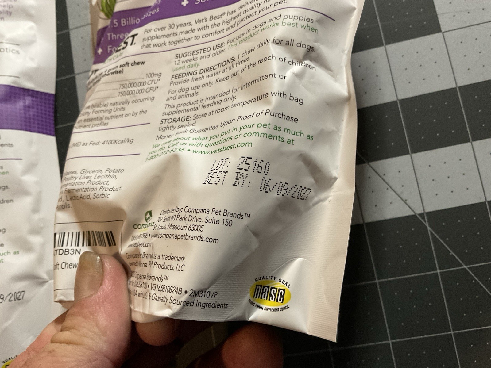 2-bag Vet’s Best Probiotic Soft Chews Digestive Aid 90 count Exp 06/2027