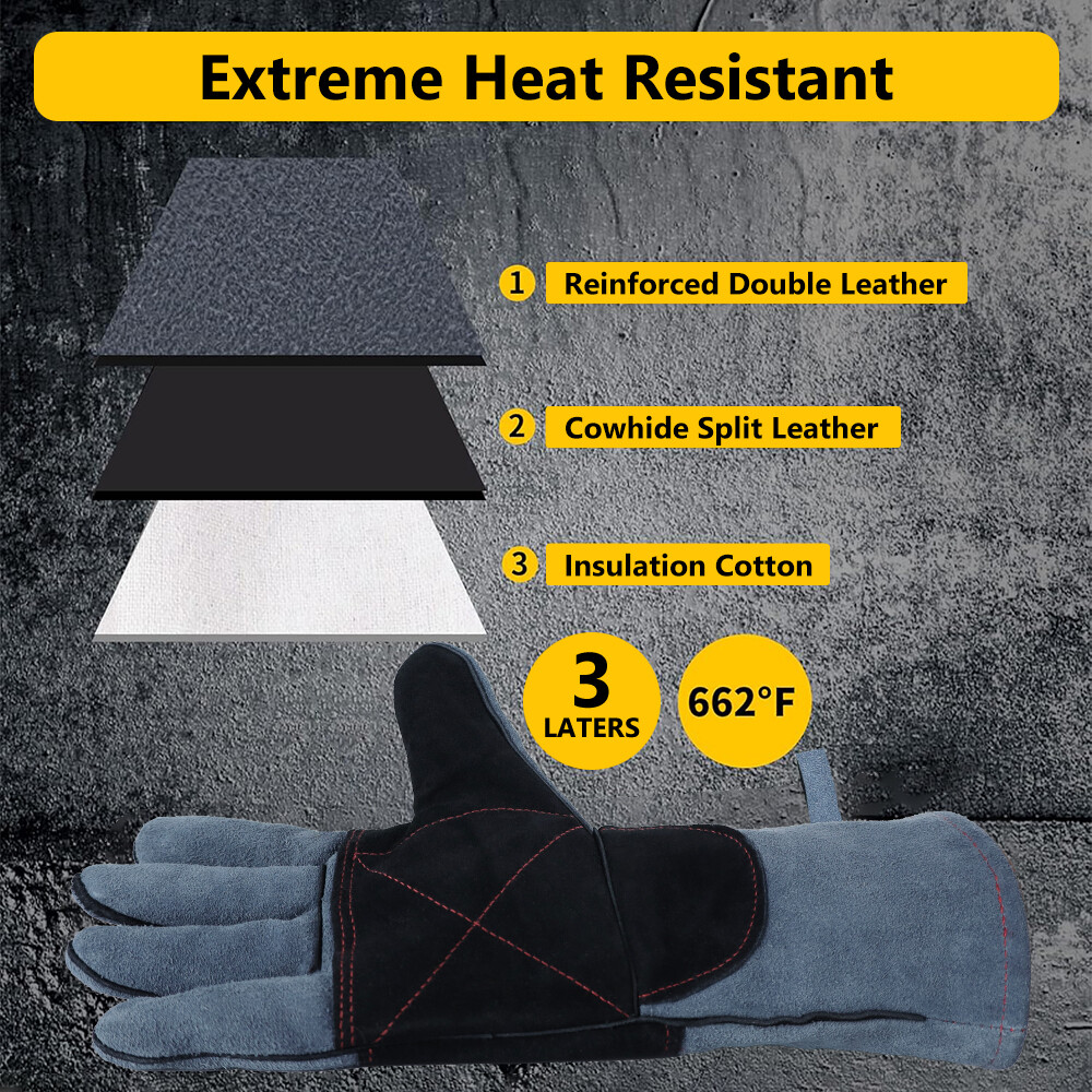Animal Handling Gloves Bite Proof Leather Sleeve Dog Cat Snake Safety Protector