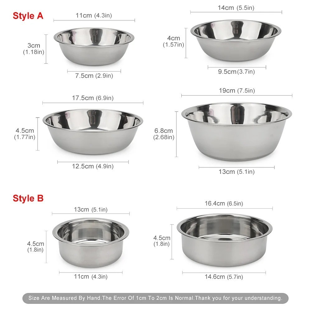STAINLESS STEEL 16 0Z Standard Pet Dog Puppy Cat Food Water Bowls Dish