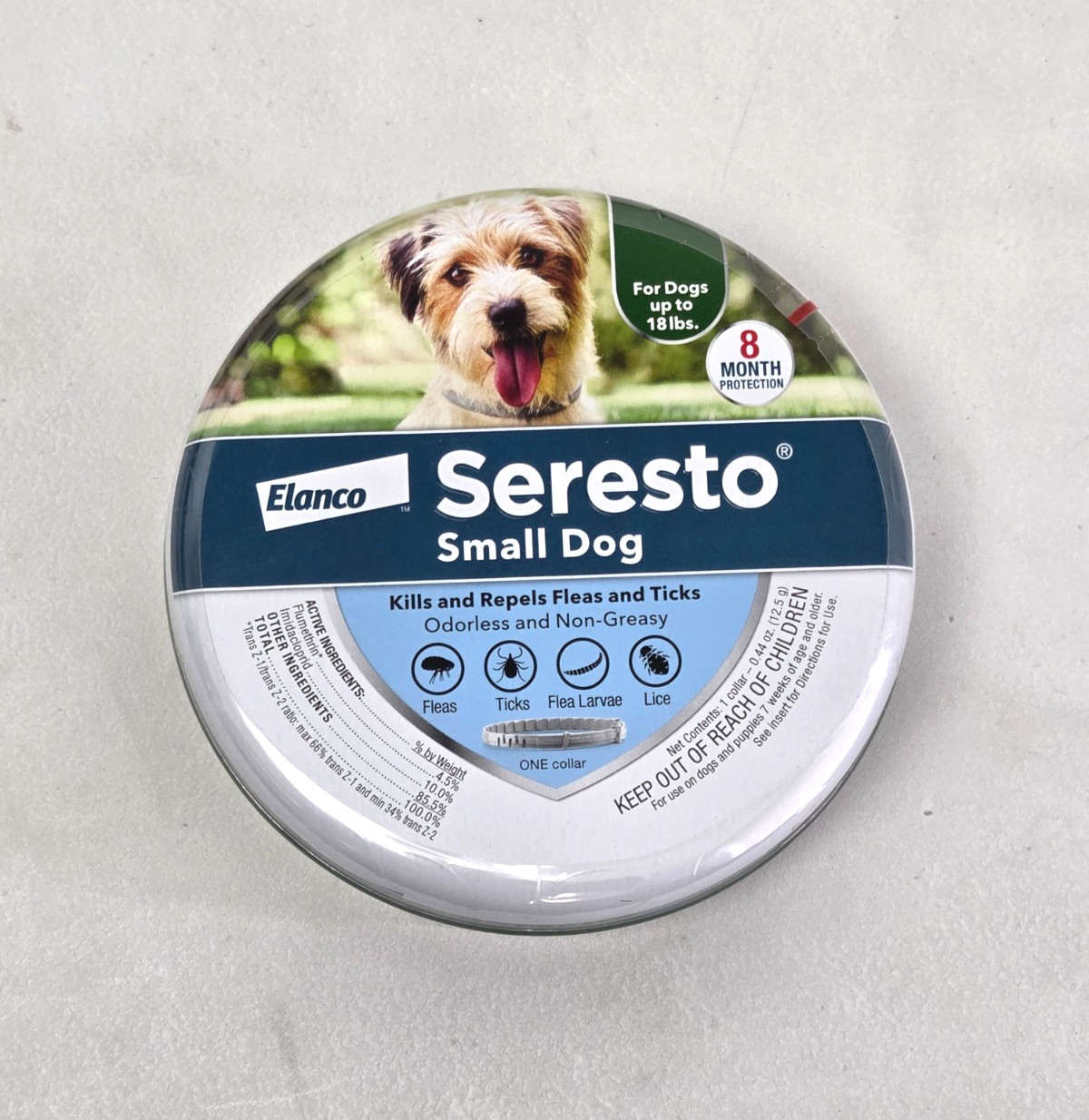 Seresto Flea and Tick Collar 8 Months Protection for SMALL Dogs – 18lbs Sealed