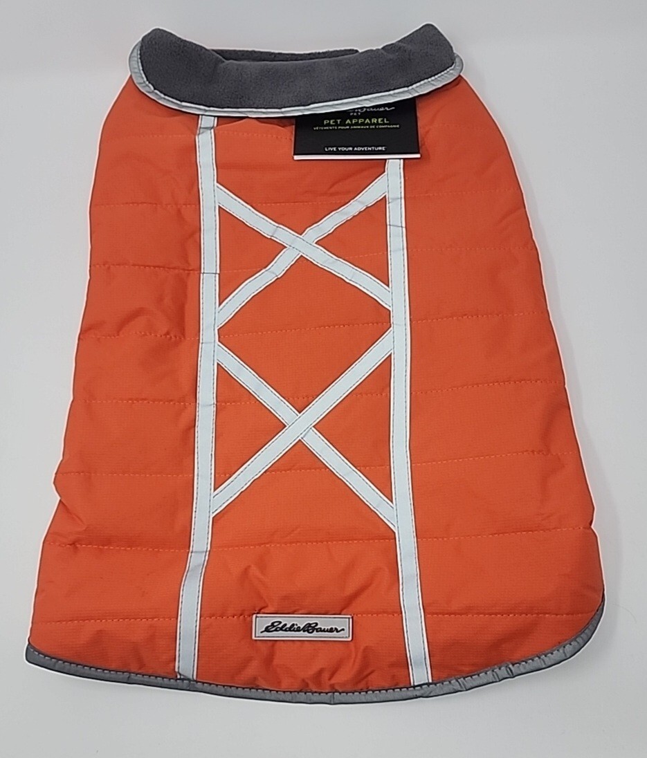 Eddie Bauer Pet Apparel DOG Jacket Fleece Cold Winter Coat LARGE 35-65 lbs NWT