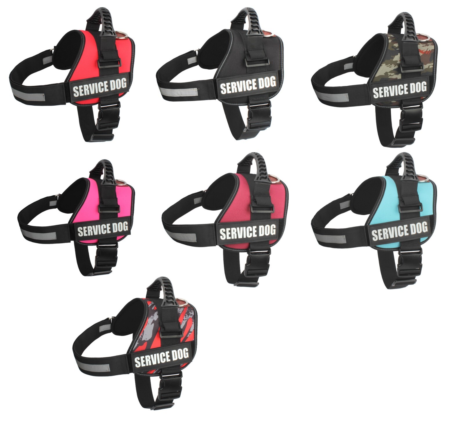 ALBCORP Reflective Service Dog Vest Harness, Woven Nylon with Adjustable Straps