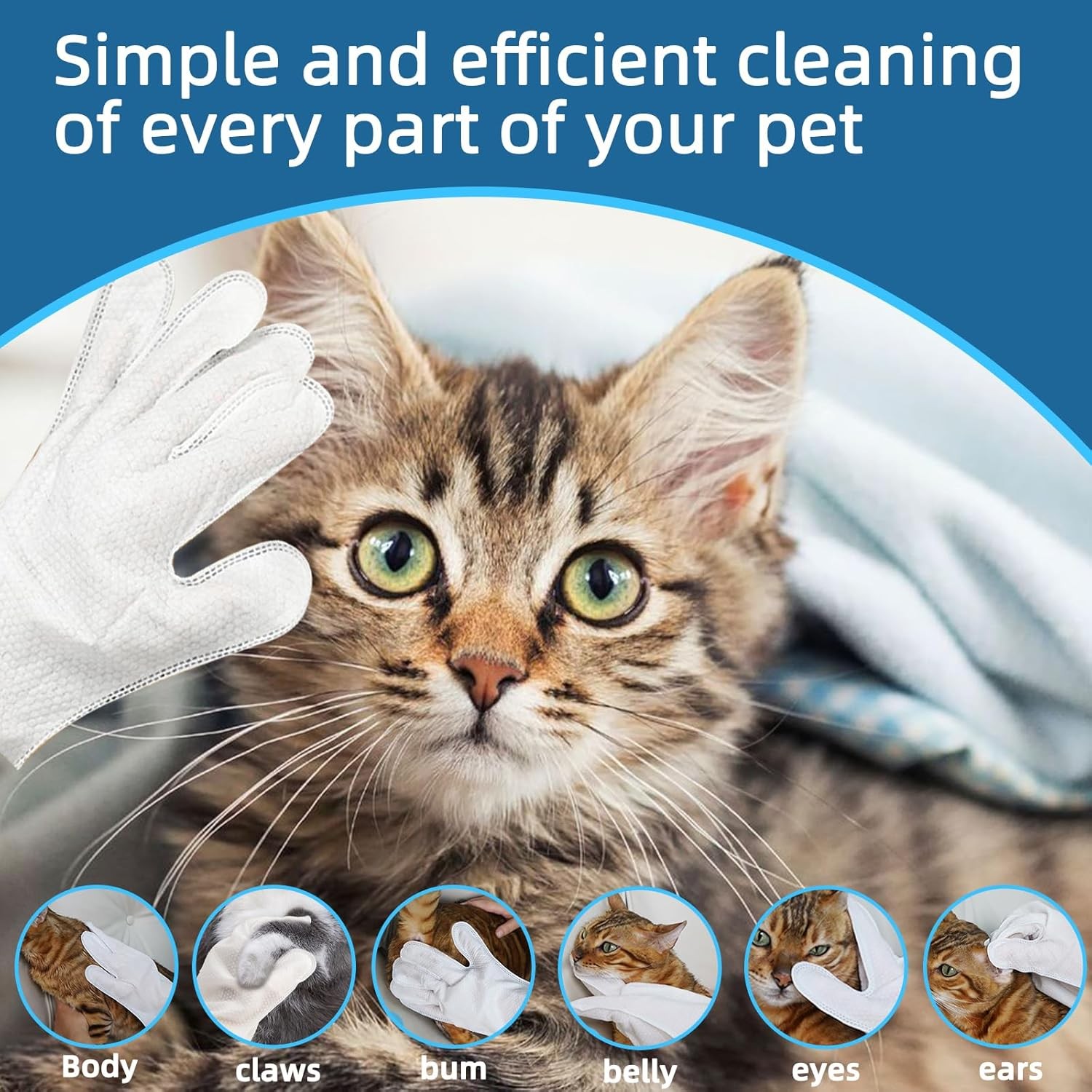 Pet Grooming Gloves Wet Wipes For Dogs And Cats Dog Cleaning Glove Wipes