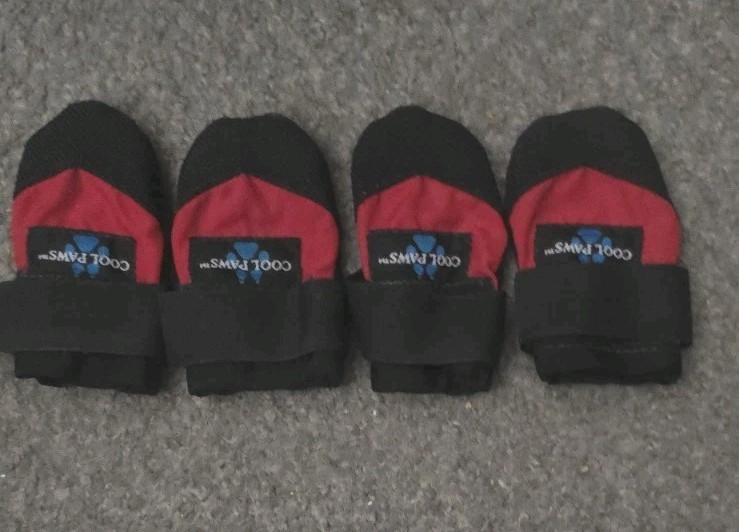 Xtra Small Ultra ‘Cool Paws’ Dog Boots 2″x4″, Hook&Loop Closure-Red/Black – HB13