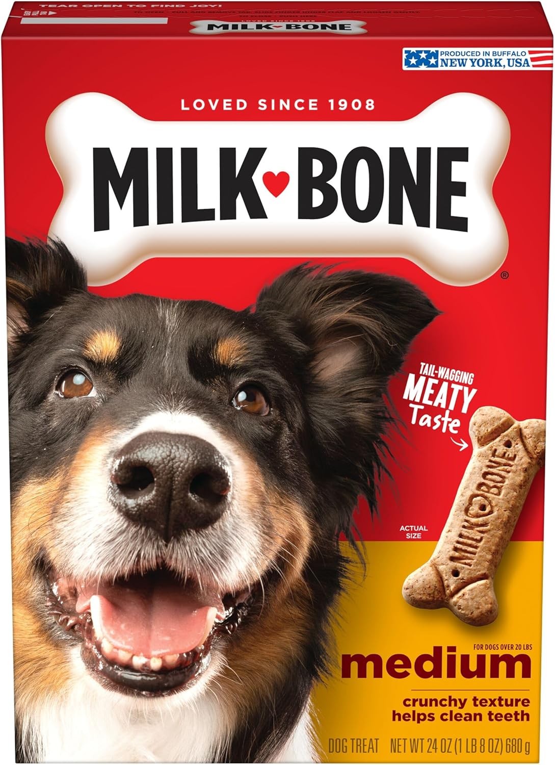 Milk-Bone Original Dog Treats Biscuits for Medium Dogs, 24 Ounces (Packaging May