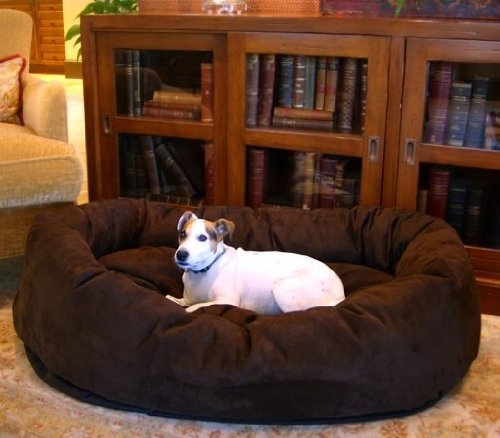 Extra Large Pet Bagel Dog Bed Chocolate XL Dog Bed Pet Dogs Love This Super Bed