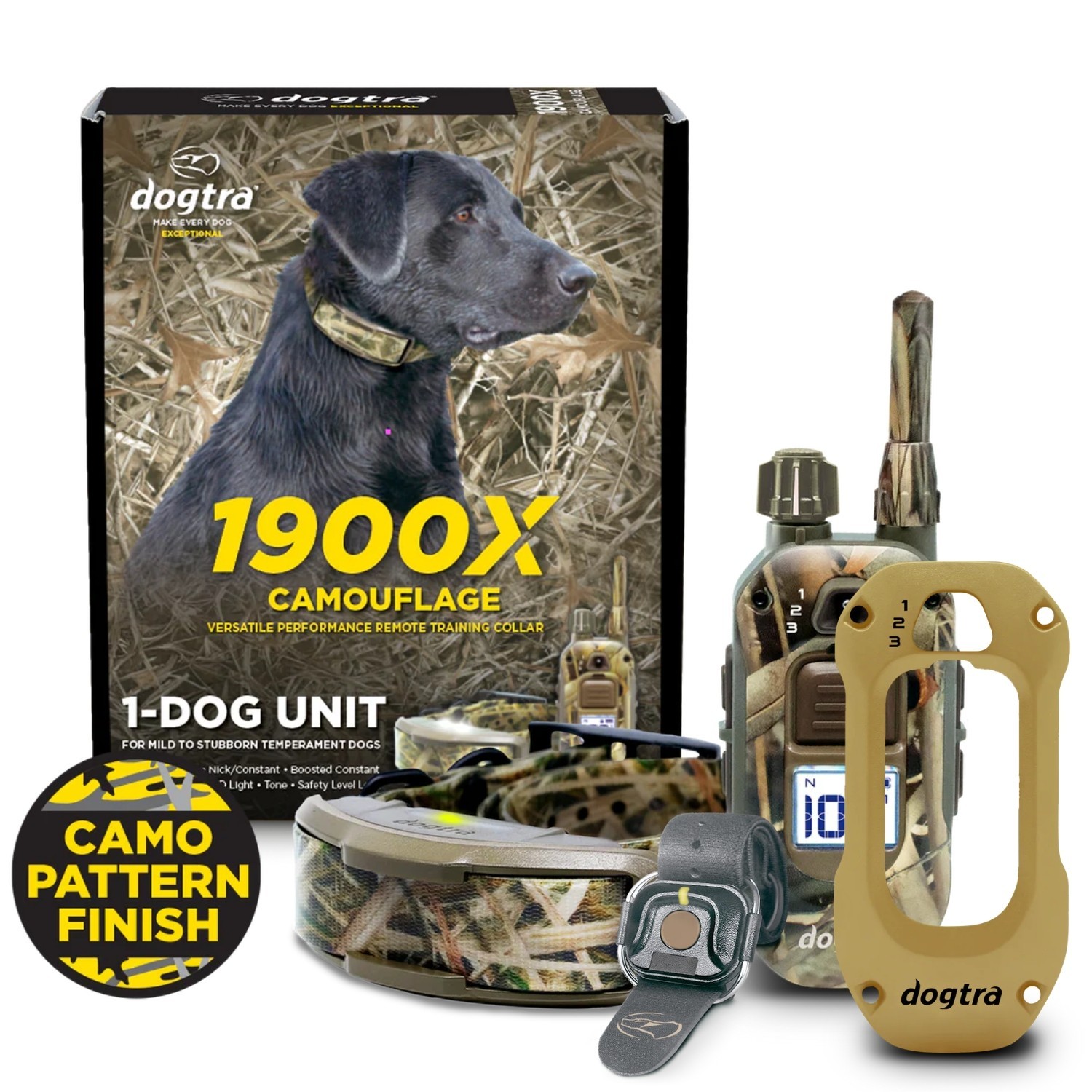 Dogtra 1900X Camo + 1 Handsfree + X-Shield – Cayote – 3/4 Mile Range,Waterproof