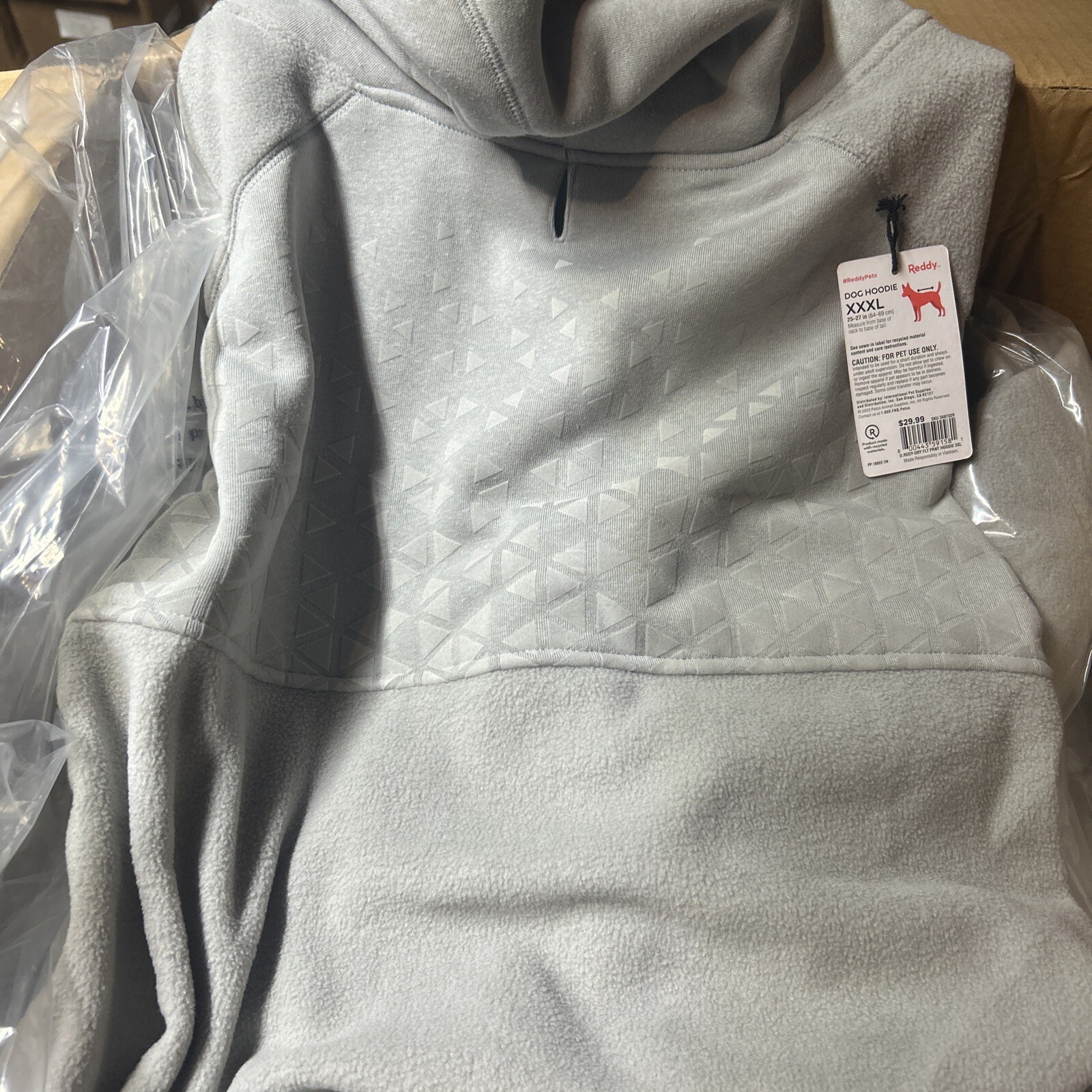 Reddy Pets Gray XXXL Dog Hoodie