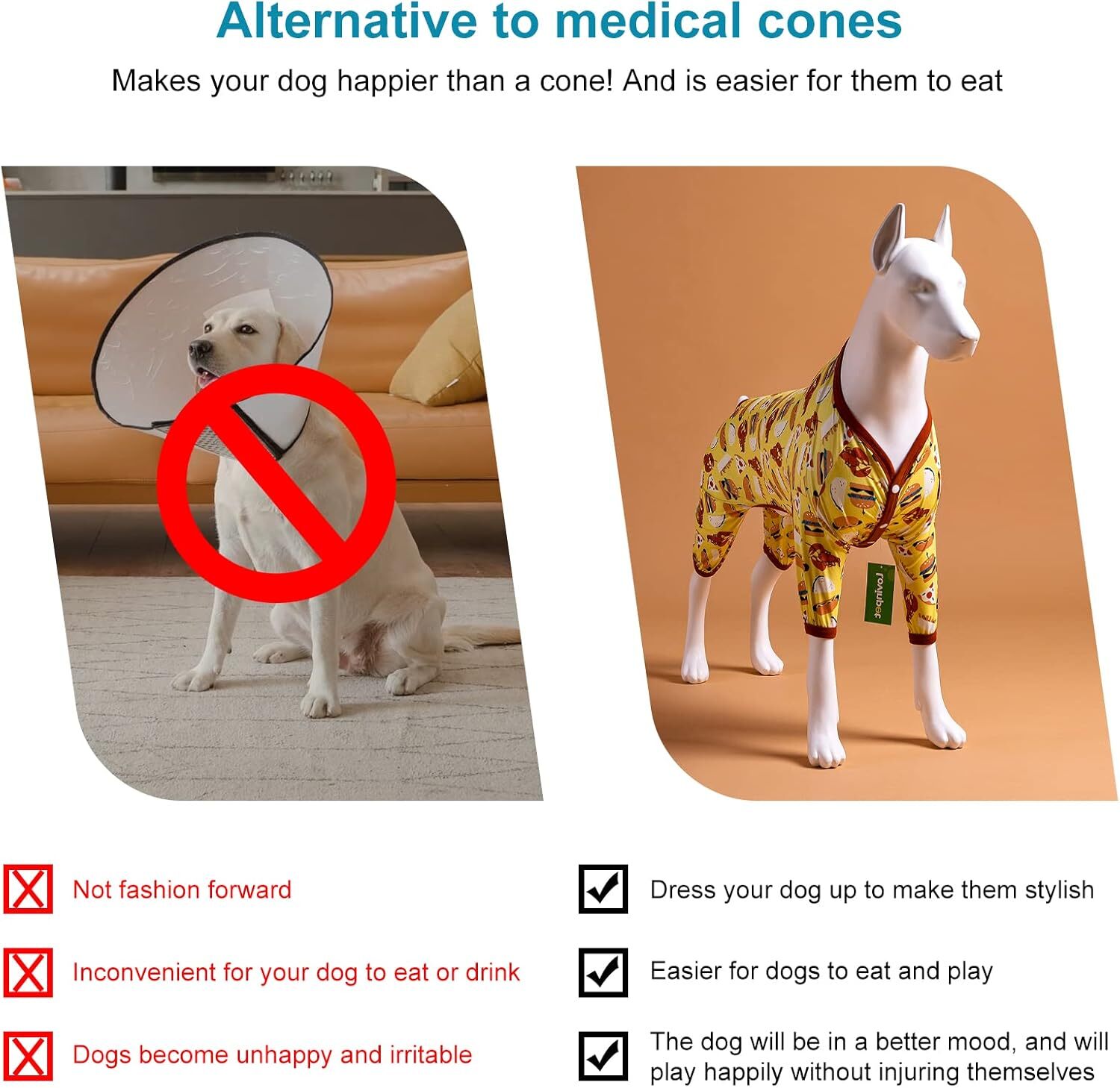 LovinPet Dog Clothes Pullover Pet Pajamas Jumpsuit Shirt For Post Surgery Dog