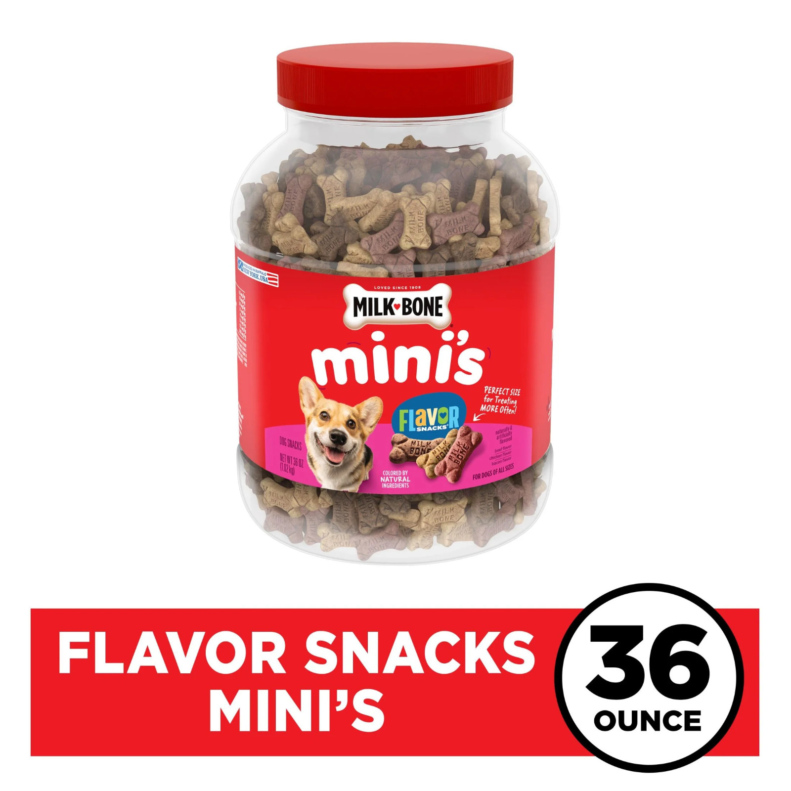 Milk-Bone Mini’s Flavor Snacks Dog Treats, 36 Ounce Crunchy Texture Helps Reduce